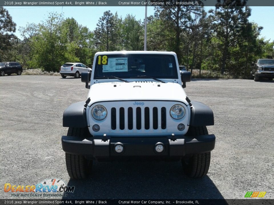 2018 Jeep Wrangler Unlimited Sport 4x4 Bright White / Black Photo #8