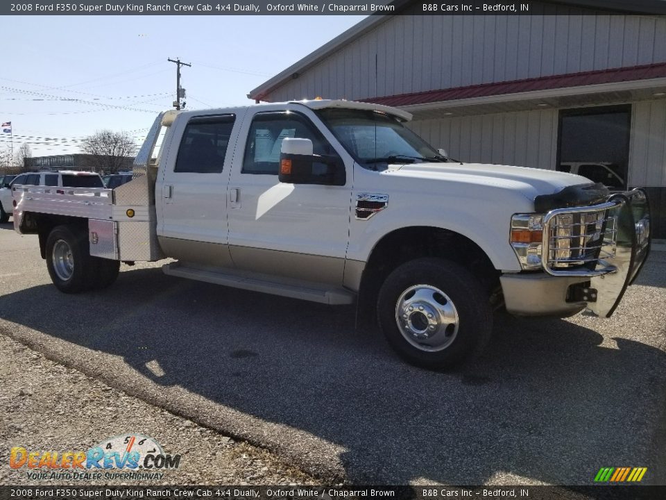 2008 Ford F350 Super Duty King Ranch Crew Cab 4x4 Dually Oxford White / Chaparral Brown Photo #2