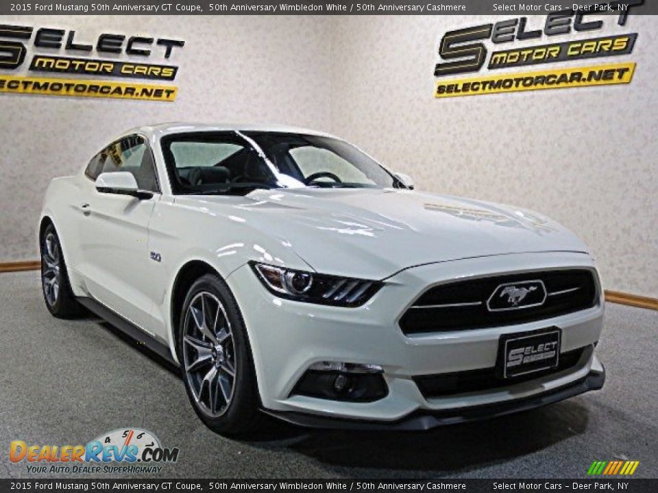2015 Ford Mustang 50th Anniversary GT Coupe 50th Anniversary Wimbledon White / 50th Anniversary Cashmere Photo #3