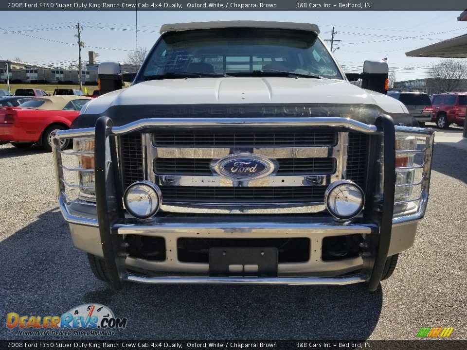 2008 Ford F350 Super Duty King Ranch Crew Cab 4x4 Dually Oxford White / Chaparral Brown Photo #3