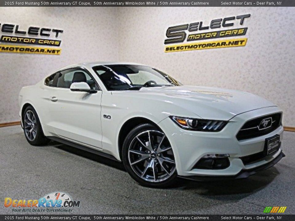 2015 Ford Mustang 50th Anniversary GT Coupe 50th Anniversary Wimbledon White / 50th Anniversary Cashmere Photo #7