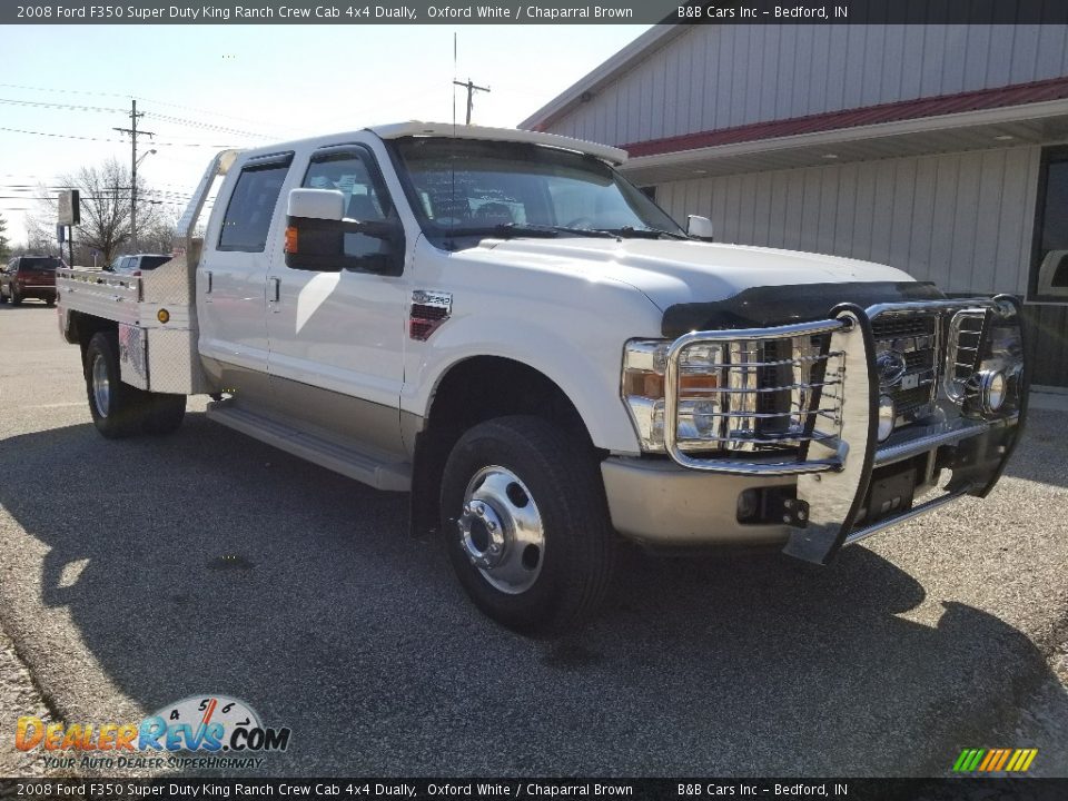 2008 Ford F350 Super Duty King Ranch Crew Cab 4x4 Dually Oxford White / Chaparral Brown Photo #7
