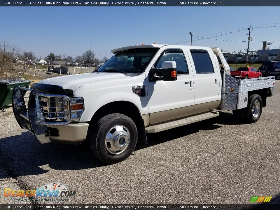 2008 Ford F350 Super Duty King Ranch Crew Cab 4x4 Dually Oxford White / Chaparral Brown Photo #8