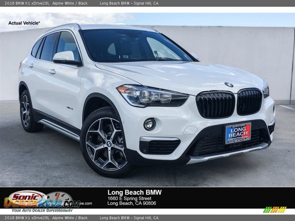 2018 BMW X1 xDrive28i Alpine White / Black Photo #1
