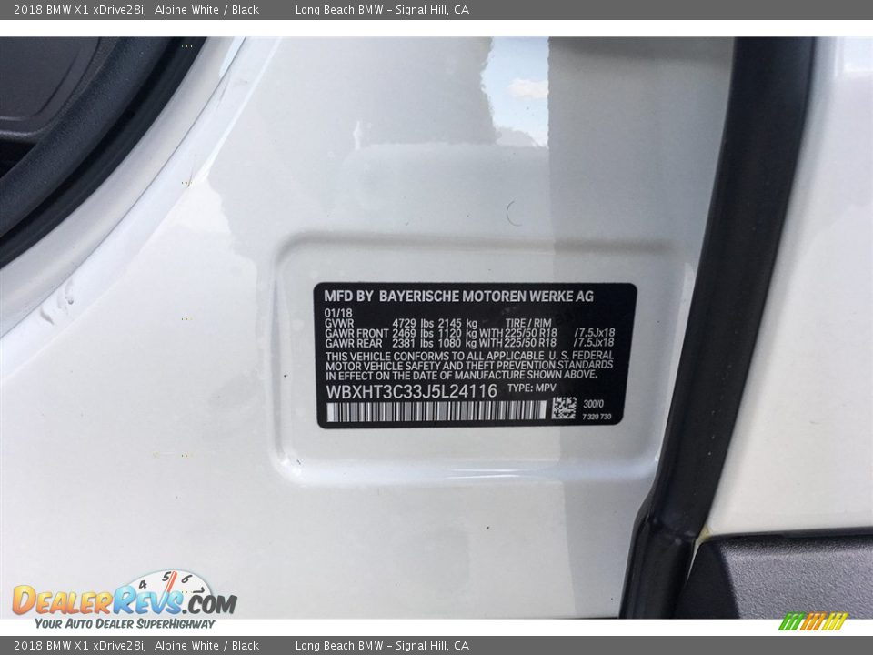 2018 BMW X1 xDrive28i Alpine White / Black Photo #11