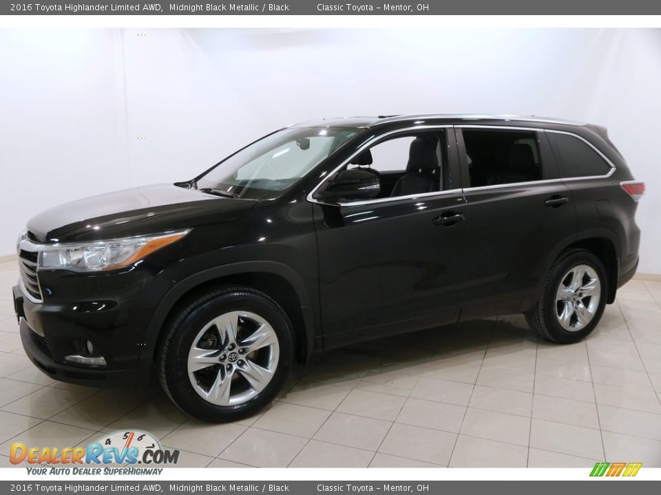 2016 Toyota Highlander Limited AWD Midnight Black Metallic / Black Photo #3