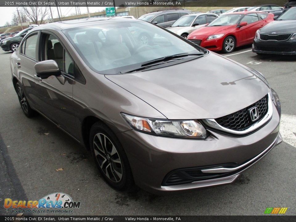 2015 Honda Civic EX Sedan Urban Titanium Metallic / Gray Photo #7