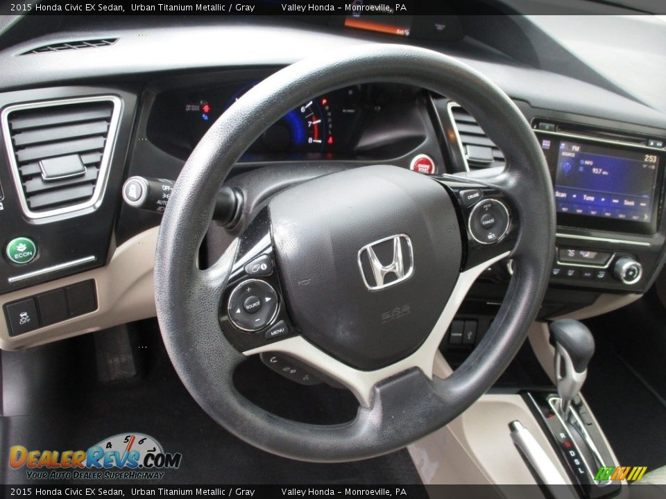 2015 Honda Civic EX Sedan Urban Titanium Metallic / Gray Photo #14
