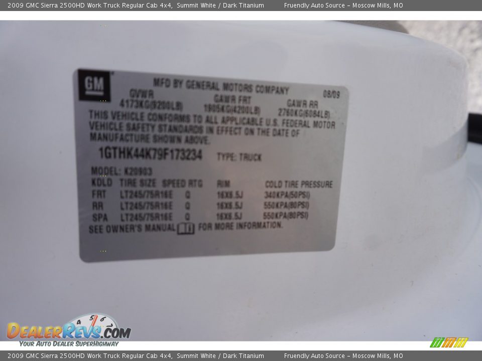 2009 GMC Sierra 2500HD Work Truck Regular Cab 4x4 Summit White / Dark Titanium Photo #1