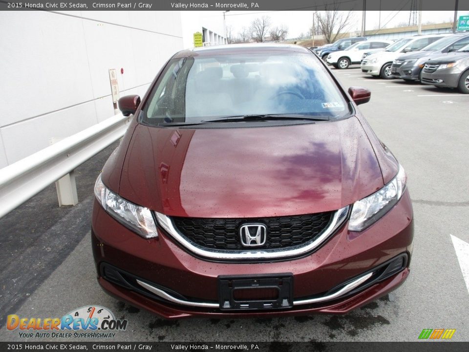 2015 Honda Civic EX Sedan Crimson Pearl / Gray Photo #8