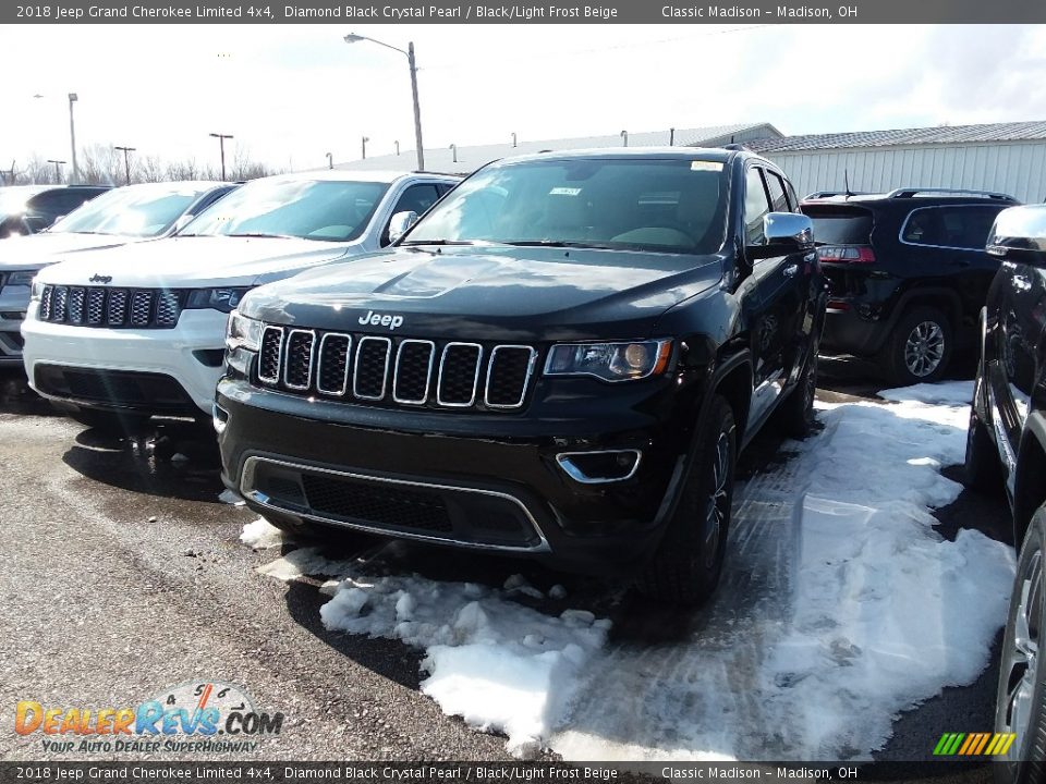 2018 Jeep Grand Cherokee Limited 4x4 Diamond Black Crystal Pearl / Black/Light Frost Beige Photo #1