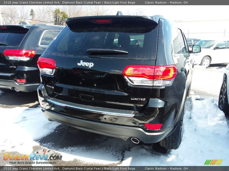 2018 Jeep Grand Cherokee Limited 4x4 Diamond Black Crystal Pearl / Black/Light Frost Beige Photo #3