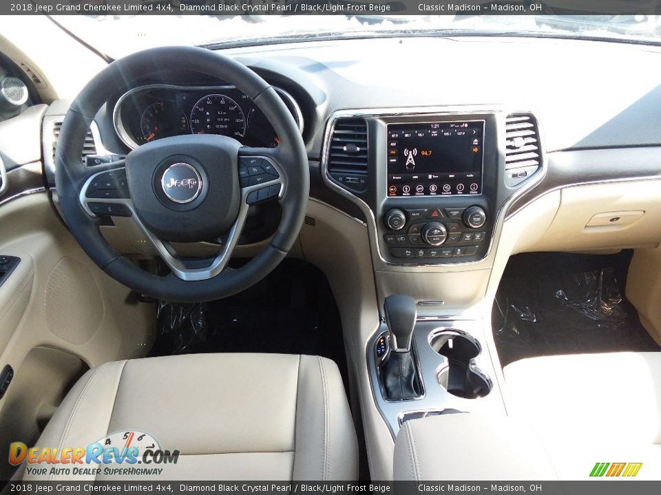 2018 Jeep Grand Cherokee Limited 4x4 Diamond Black Crystal Pearl / Black/Light Frost Beige Photo #7