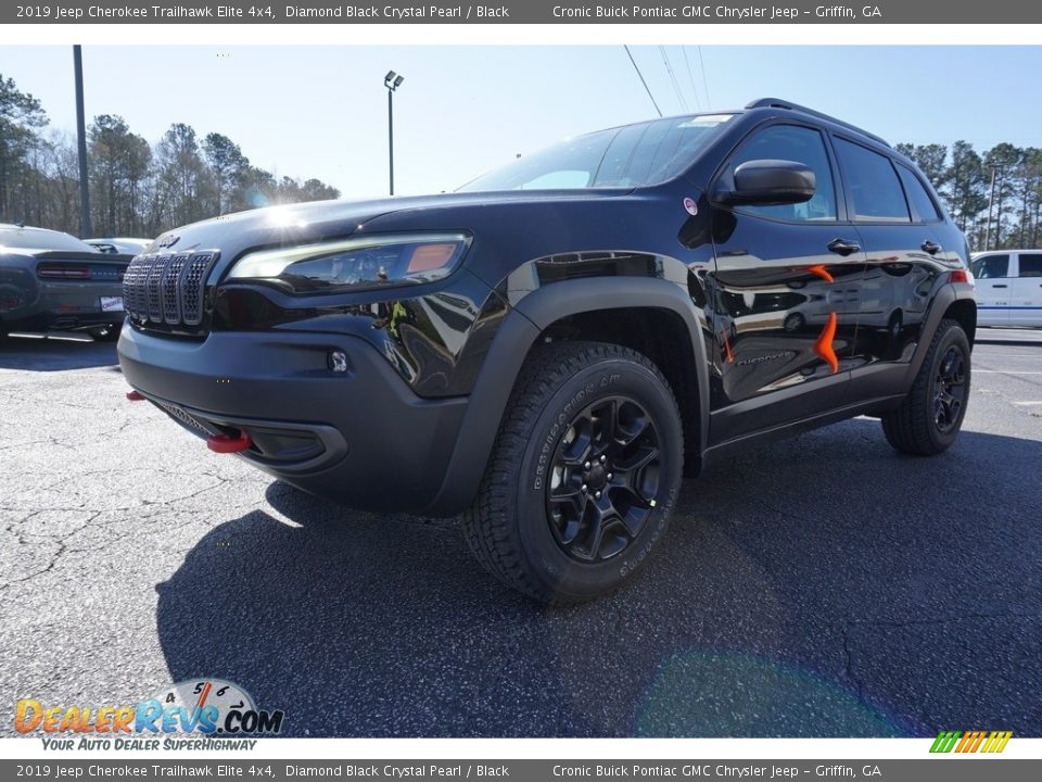 2019 Jeep Cherokee Trailhawk Elite 4x4 Diamond Black Crystal Pearl / Black Photo #3