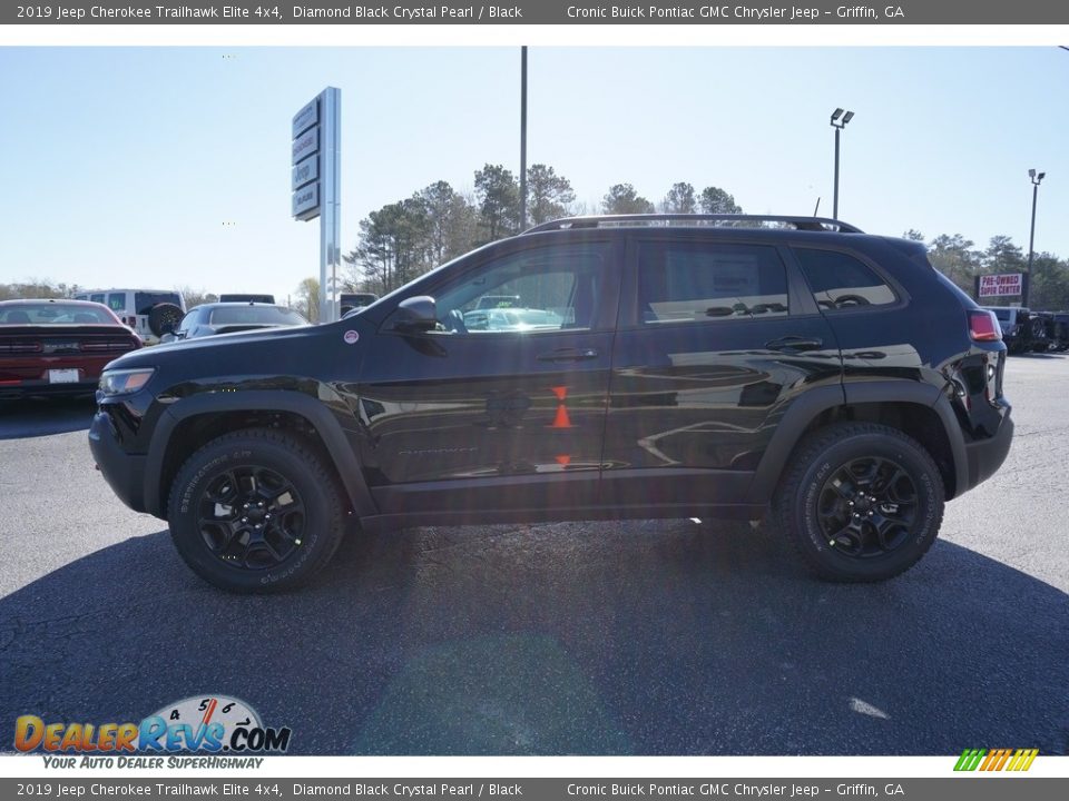 2019 Jeep Cherokee Trailhawk Elite 4x4 Diamond Black Crystal Pearl / Black Photo #4