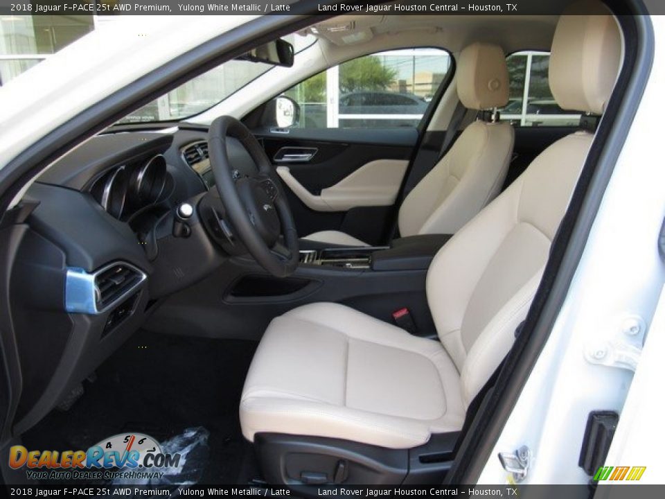 2018 Jaguar F-PACE 25t AWD Premium Yulong White Metallic / Latte Photo #3