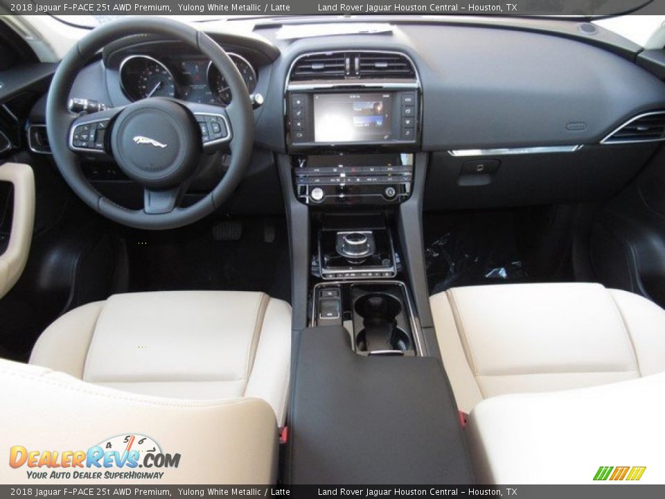 2018 Jaguar F-PACE 25t AWD Premium Yulong White Metallic / Latte Photo #4