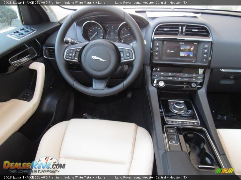 2018 Jaguar F-PACE 25t AWD Premium Yulong White Metallic / Latte Photo #14