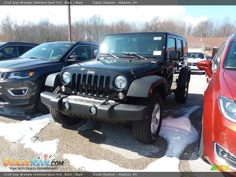 2018 Jeep Wrangler Unlimited Sport 4x4 Black / Black Photo #2