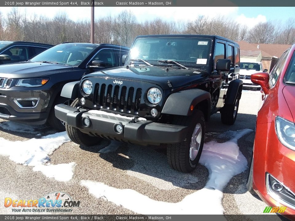 2018 Jeep Wrangler Unlimited Sport 4x4 Black / Black Photo #3