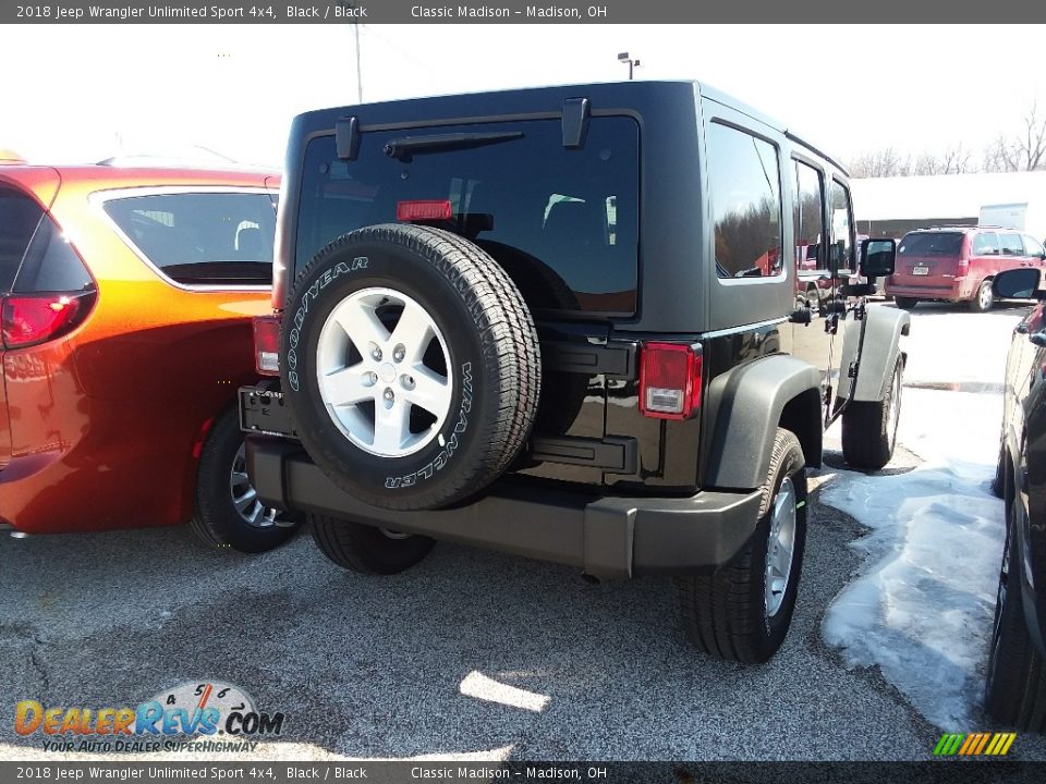2018 Jeep Wrangler Unlimited Sport 4x4 Black / Black Photo #4