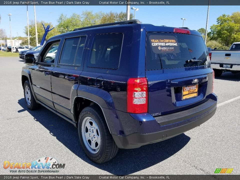 2016 Jeep Patriot Sport True Blue Pearl / Dark Slate Gray Photo #3