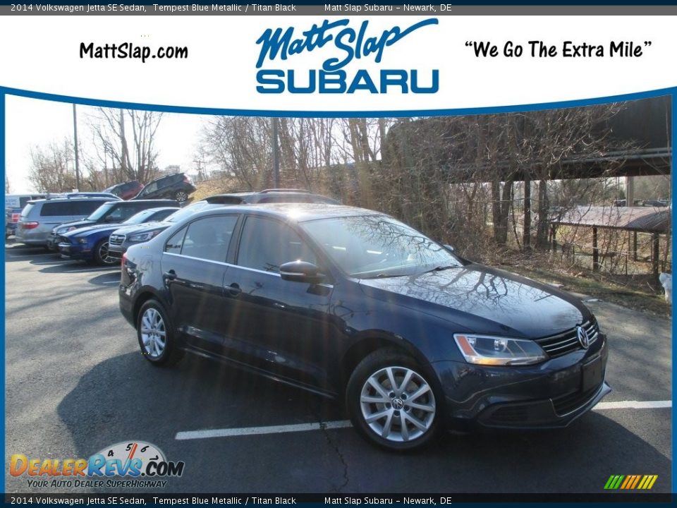 2014 Volkswagen Jetta SE Sedan Tempest Blue Metallic / Titan Black Photo #1