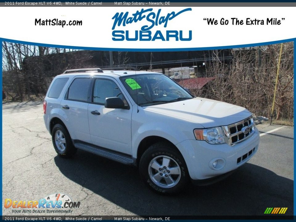 2011 Ford Escape XLT V6 4WD White Suede / Camel Photo #1