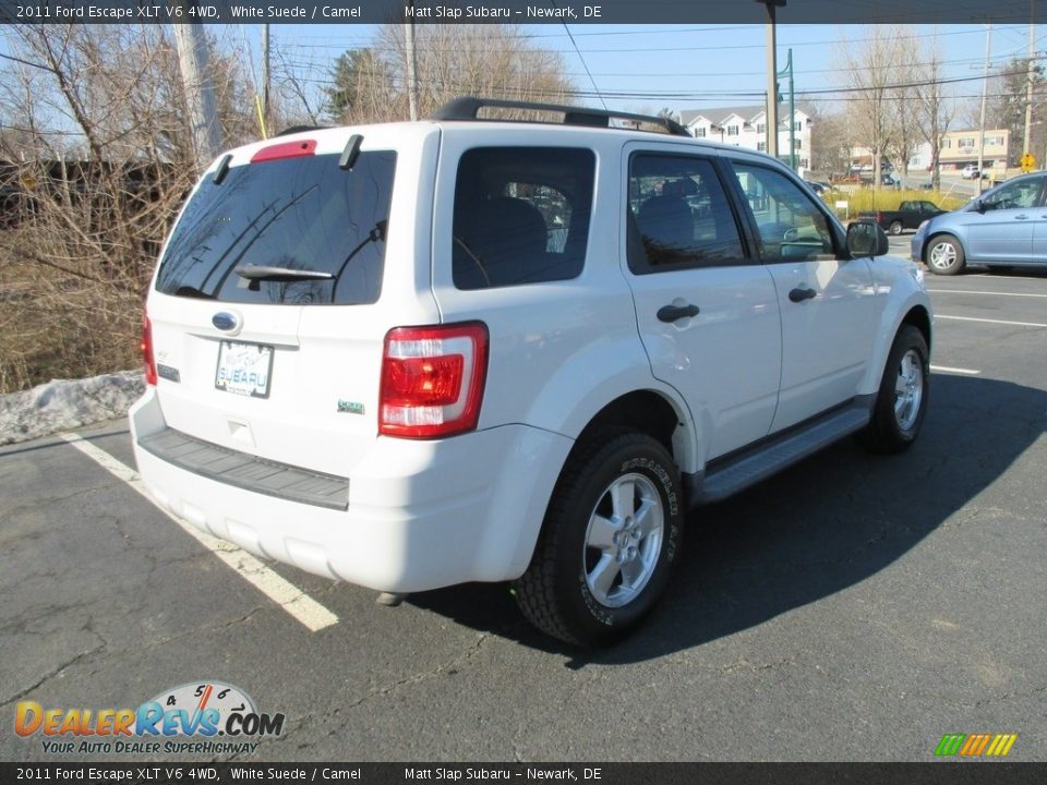2011 Ford Escape XLT V6 4WD White Suede / Camel Photo #6