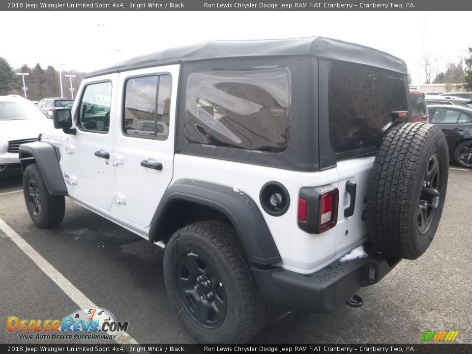 2018 Jeep Wrangler Unlimited Sport 4x4 Bright White / Black Photo #3