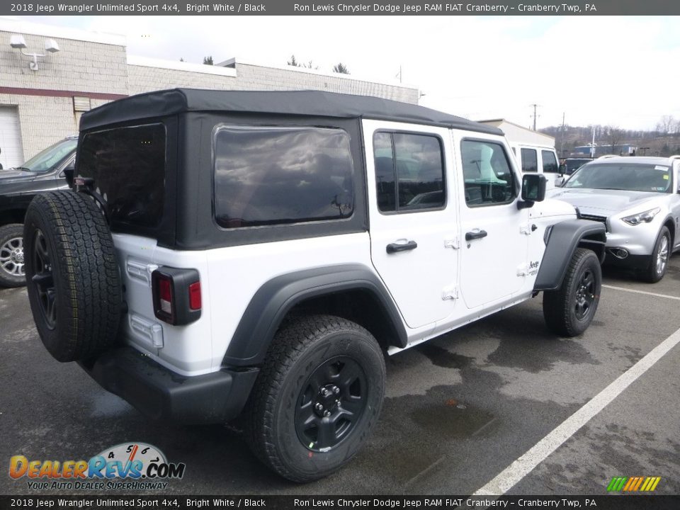 2018 Jeep Wrangler Unlimited Sport 4x4 Bright White / Black Photo #5