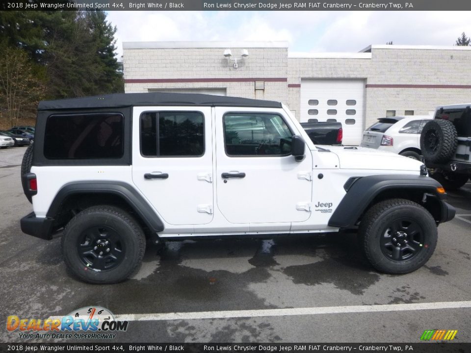 2018 Jeep Wrangler Unlimited Sport 4x4 Bright White / Black Photo #6
