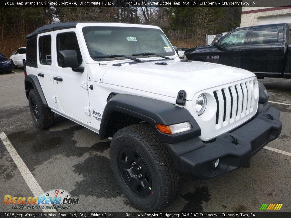2018 Jeep Wrangler Unlimited Sport 4x4 Bright White / Black Photo #11
