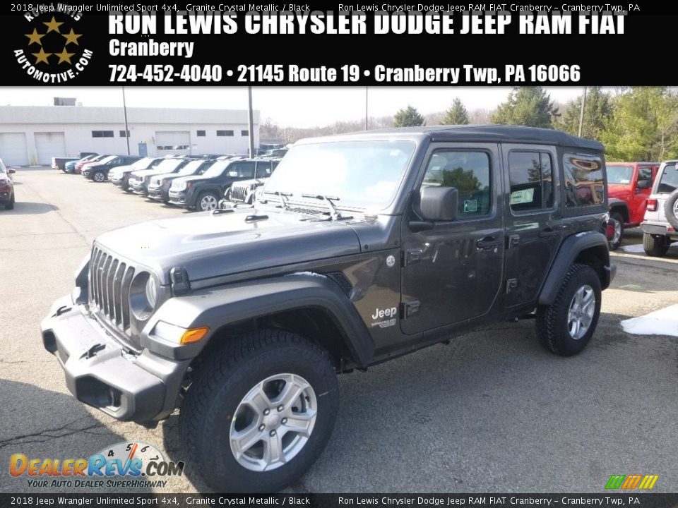 2018 Jeep Wrangler Unlimited Sport 4x4 Granite Crystal Metallic / Black Photo #1