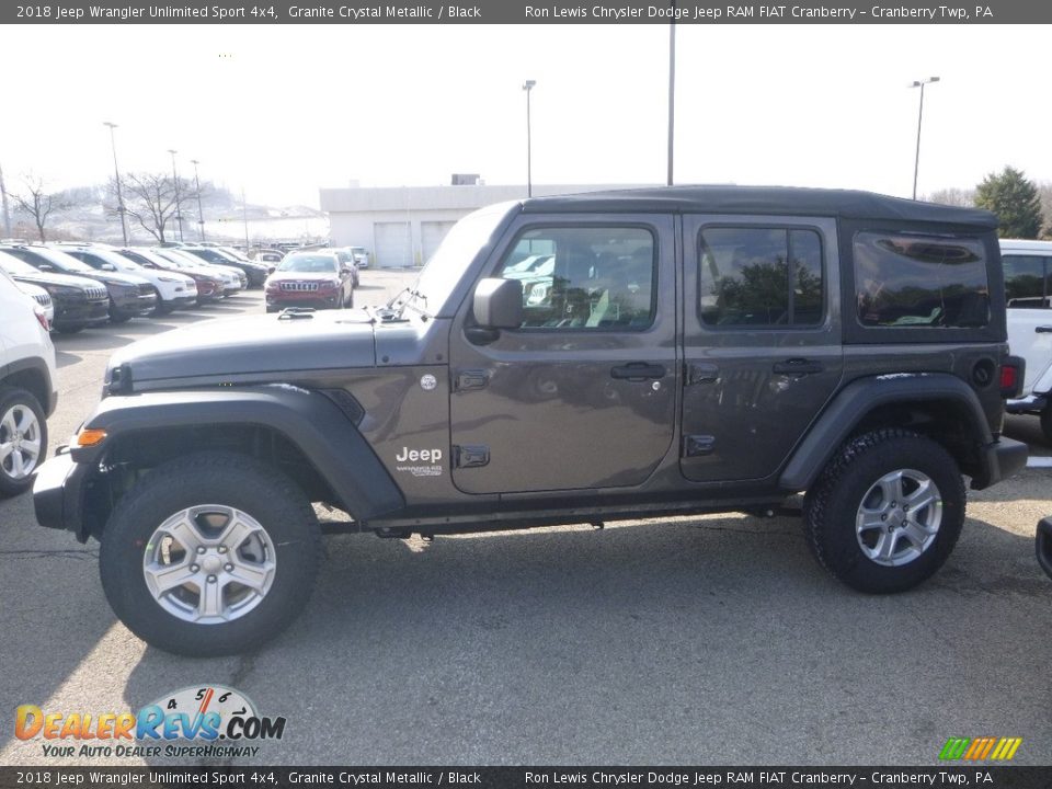 2018 Jeep Wrangler Unlimited Sport 4x4 Granite Crystal Metallic / Black Photo #2