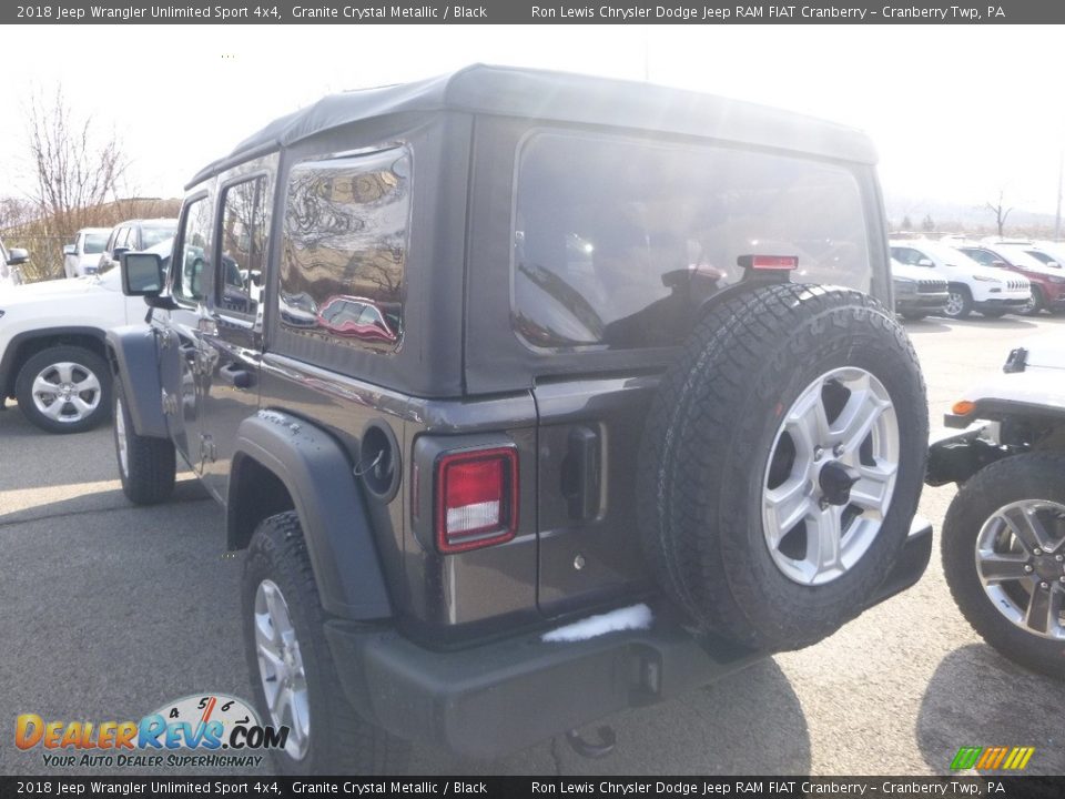 2018 Jeep Wrangler Unlimited Sport 4x4 Granite Crystal Metallic / Black Photo #3