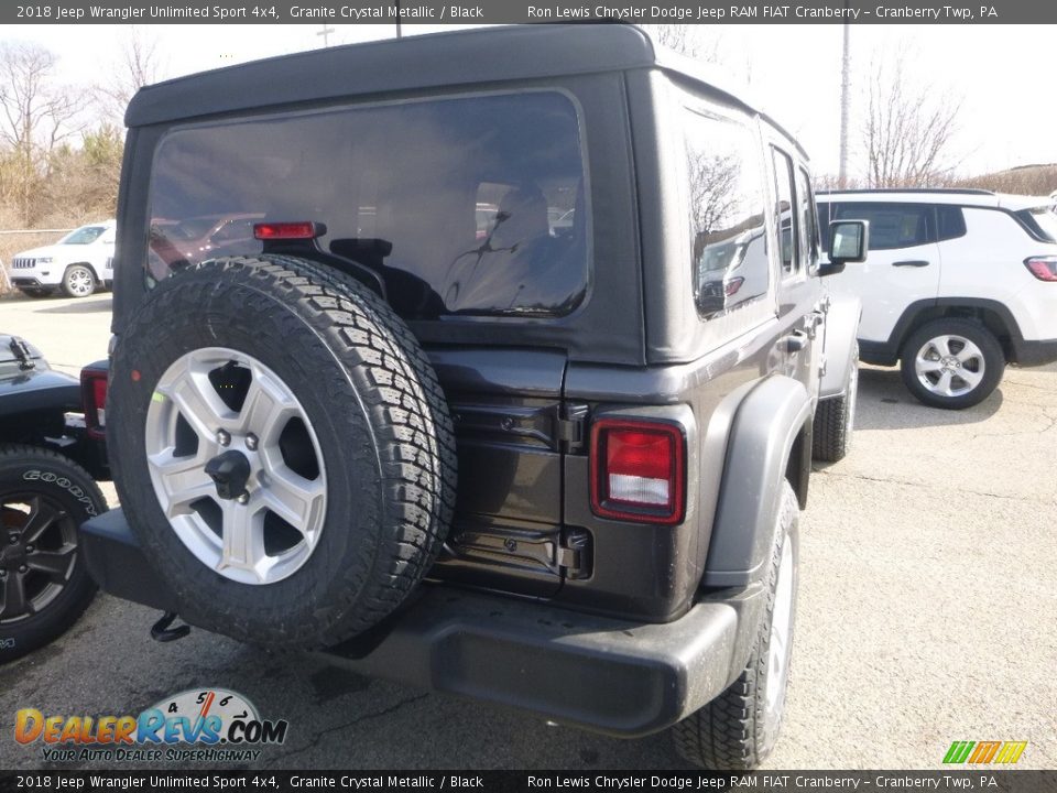2018 Jeep Wrangler Unlimited Sport 4x4 Granite Crystal Metallic / Black Photo #5
