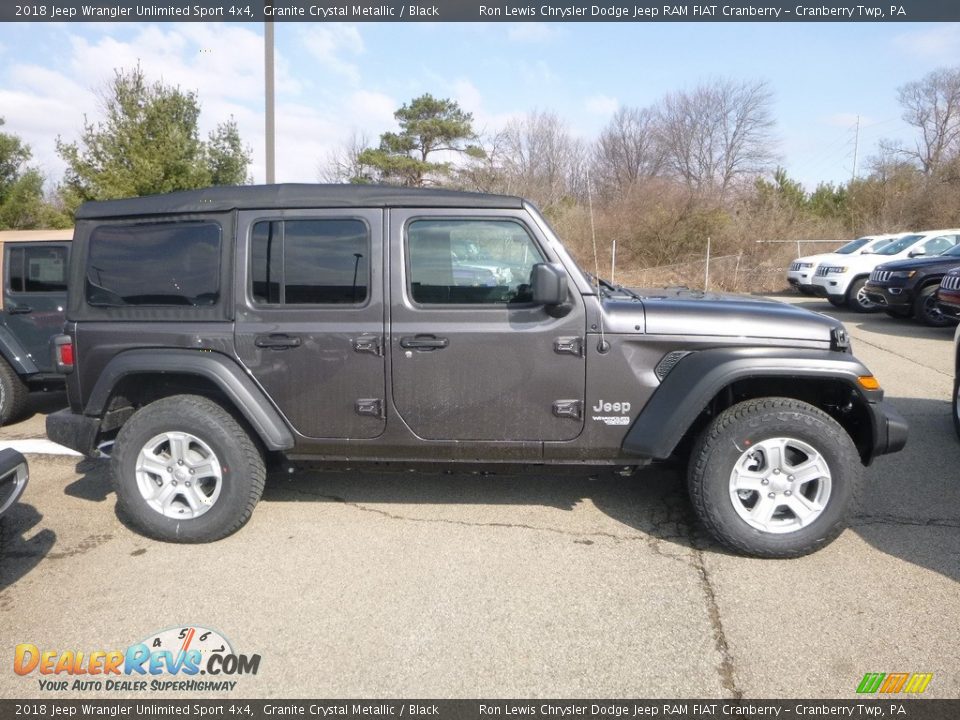 2018 Jeep Wrangler Unlimited Sport 4x4 Granite Crystal Metallic / Black Photo #6