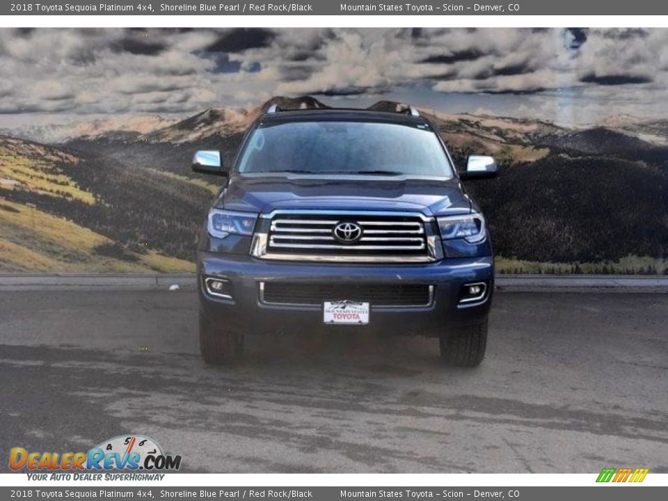 2018 Toyota Sequoia Platinum 4x4 Shoreline Blue Pearl / Red Rock/Black Photo #2