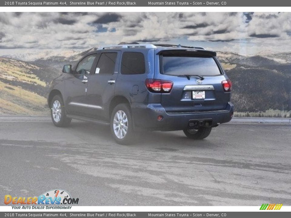 2018 Toyota Sequoia Platinum 4x4 Shoreline Blue Pearl / Red Rock/Black Photo #3