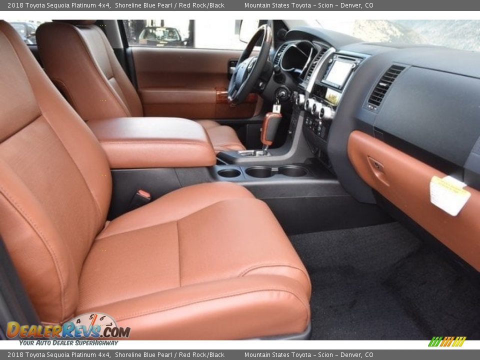 2018 Toyota Sequoia Platinum 4x4 Shoreline Blue Pearl / Red Rock/Black Photo #12
