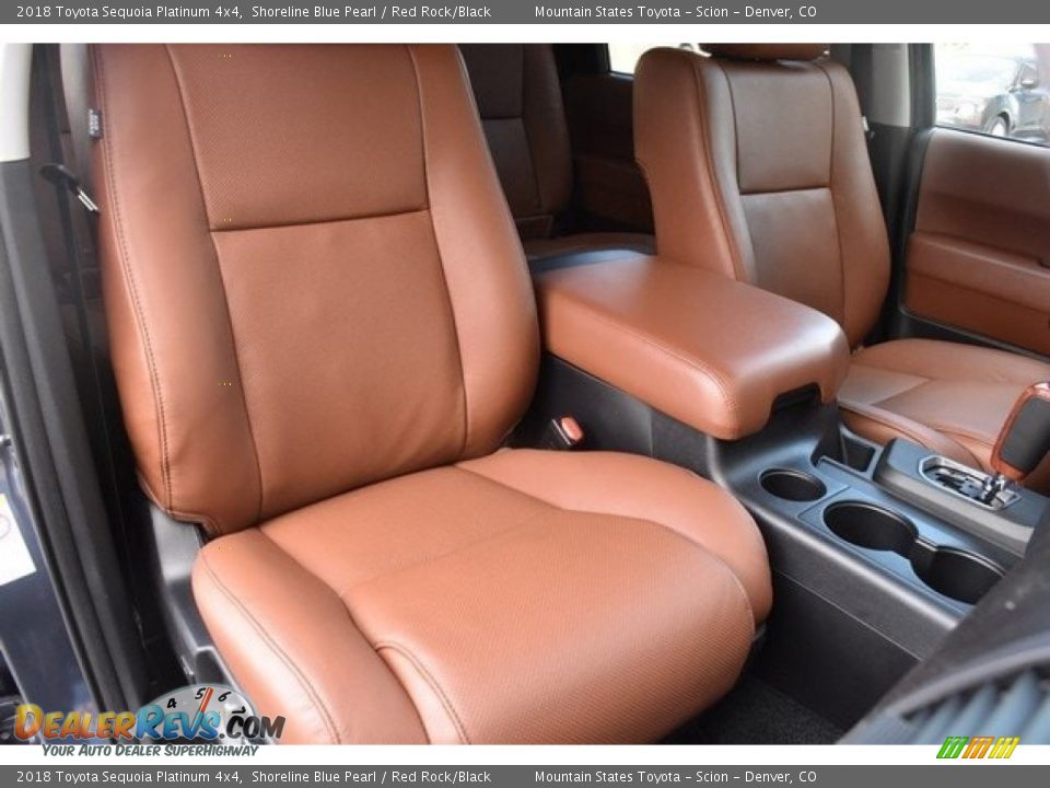 2018 Toyota Sequoia Platinum 4x4 Shoreline Blue Pearl / Red Rock/Black Photo #13