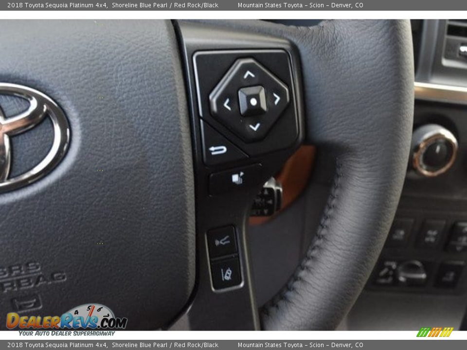 2018 Toyota Sequoia Platinum 4x4 Shoreline Blue Pearl / Red Rock/Black Photo #32