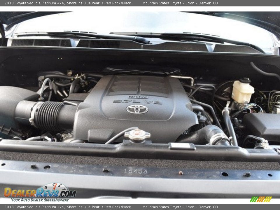 2018 Toyota Sequoia Platinum 4x4 Shoreline Blue Pearl / Red Rock/Black Photo #35