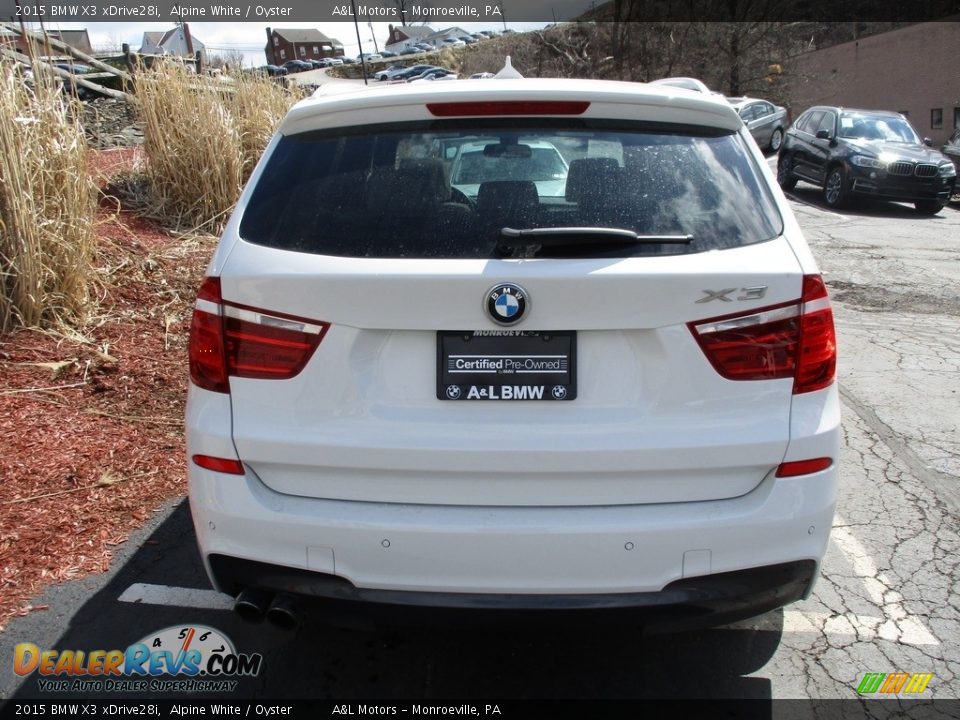 2015 BMW X3 xDrive28i Alpine White / Oyster Photo #4