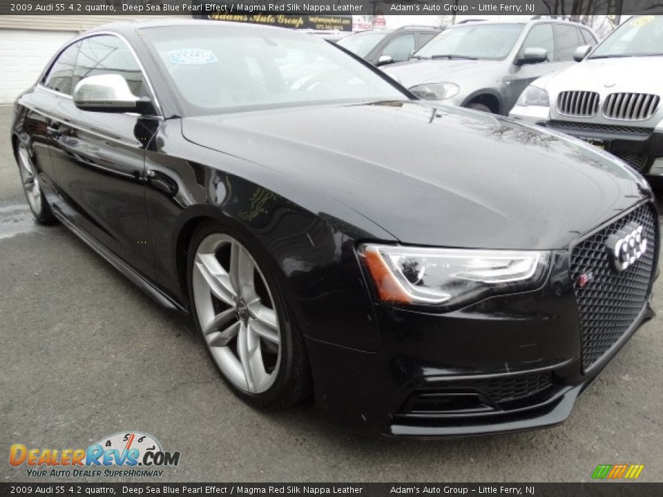 2009 Audi S5 4.2 quattro Deep Sea Blue Pearl Effect / Magma Red Silk Nappa Leather Photo #1