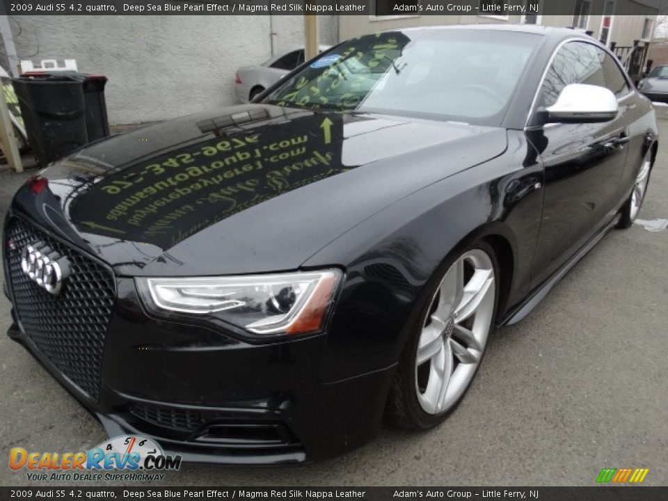 2009 Audi S5 4.2 quattro Deep Sea Blue Pearl Effect / Magma Red Silk Nappa Leather Photo #3