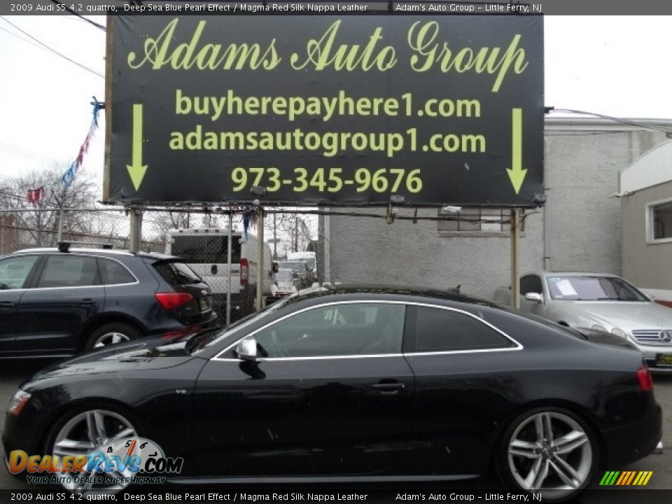 2009 Audi S5 4.2 quattro Deep Sea Blue Pearl Effect / Magma Red Silk Nappa Leather Photo #4