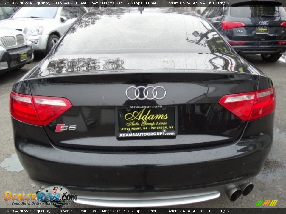 2009 Audi S5 4.2 quattro Deep Sea Blue Pearl Effect / Magma Red Silk Nappa Leather Photo #5