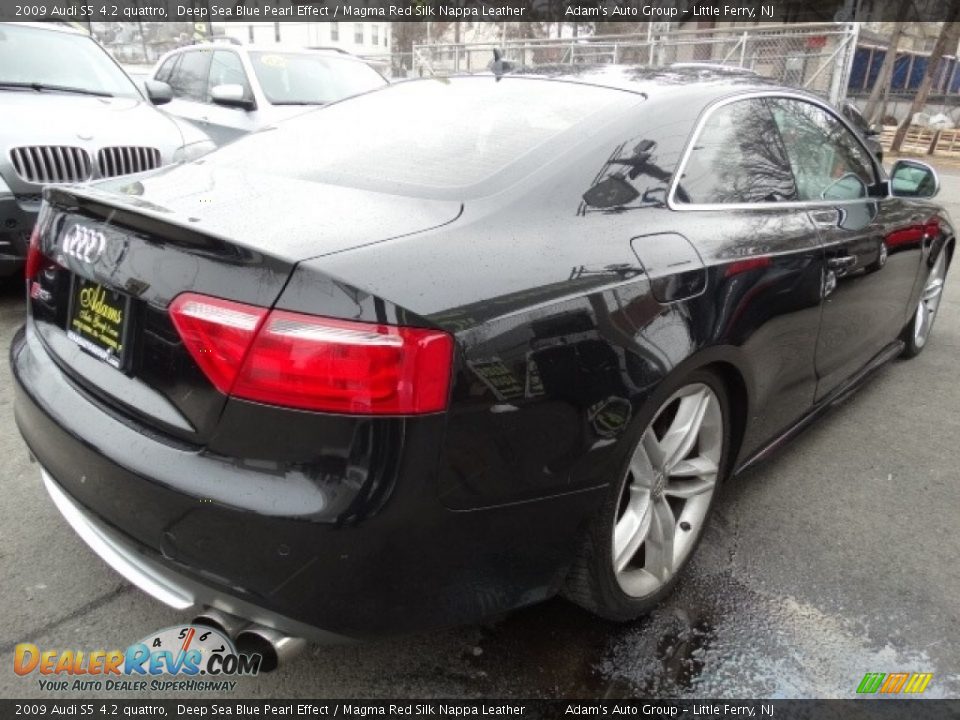 2009 Audi S5 4.2 quattro Deep Sea Blue Pearl Effect / Magma Red Silk Nappa Leather Photo #6